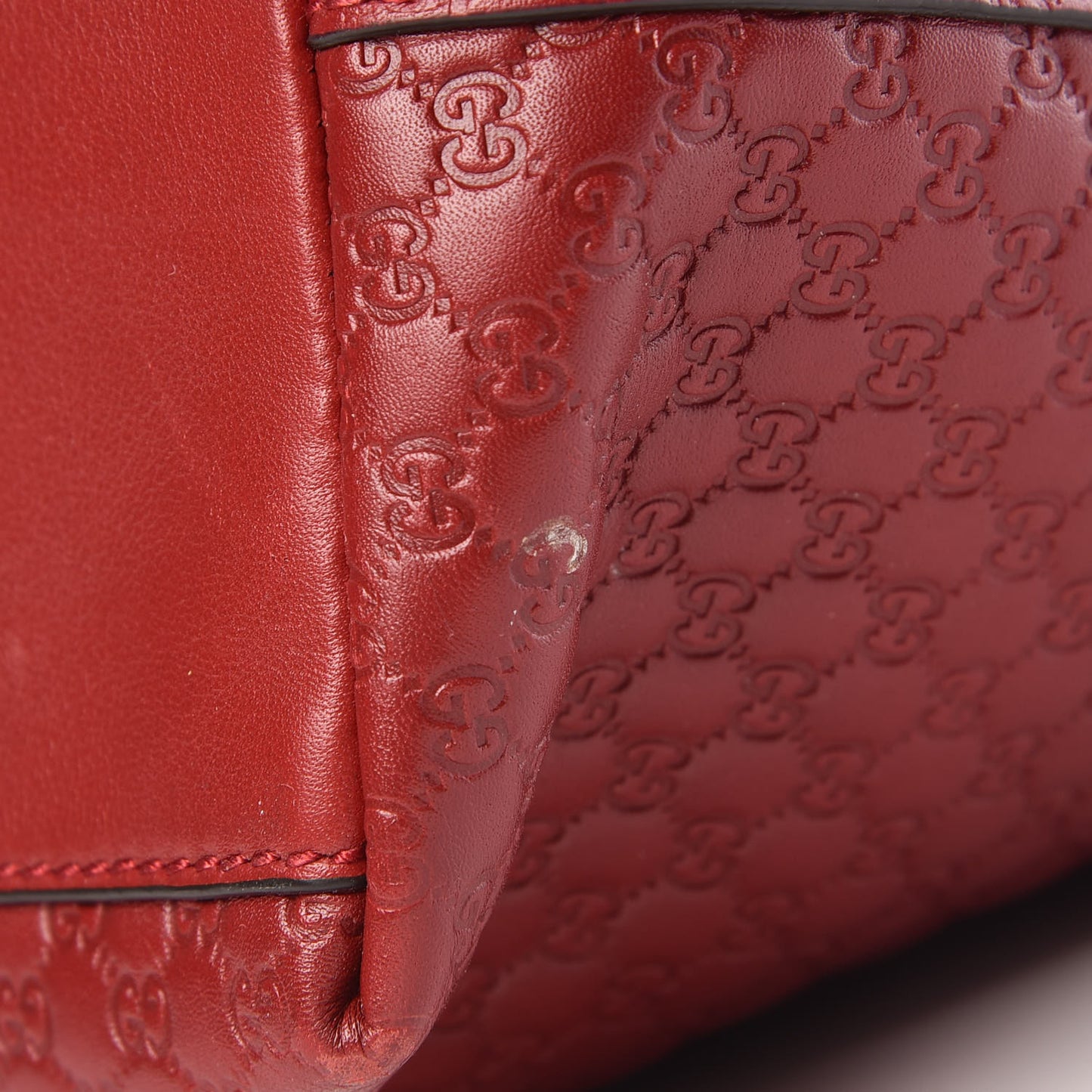 Soft Microguccissima Medium Zippered Satchel Rosso