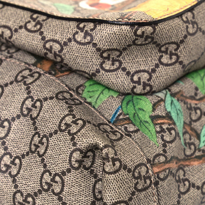 Gucci GG Supreme Monogram Tian Web Single Buckle Backpack Beige Multicolor New Acero 10 of 12