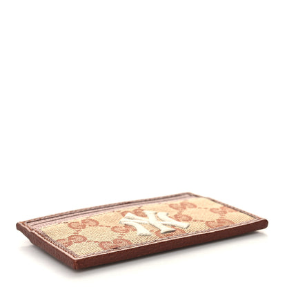 Gucci X MLB GG Monogram NY Yankees Card Holder Beige Ruggine Ivory 4 of 8