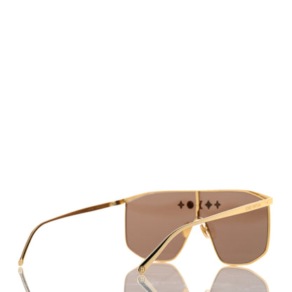 Louis Vuitton Metal LV Golden Mask Sunglasses Z1717U Gold 4 of 8