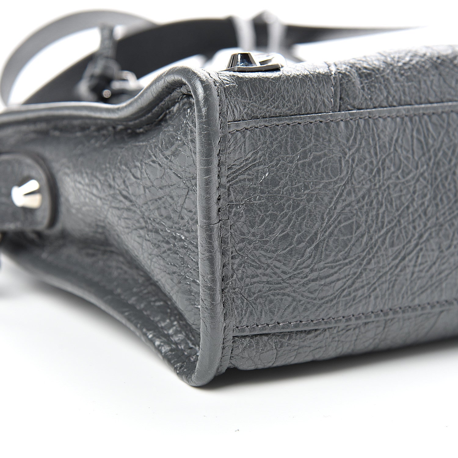 Balenciaga Agneau Classic Silver Hardware Mini City Gris Fossile 8 of 9
