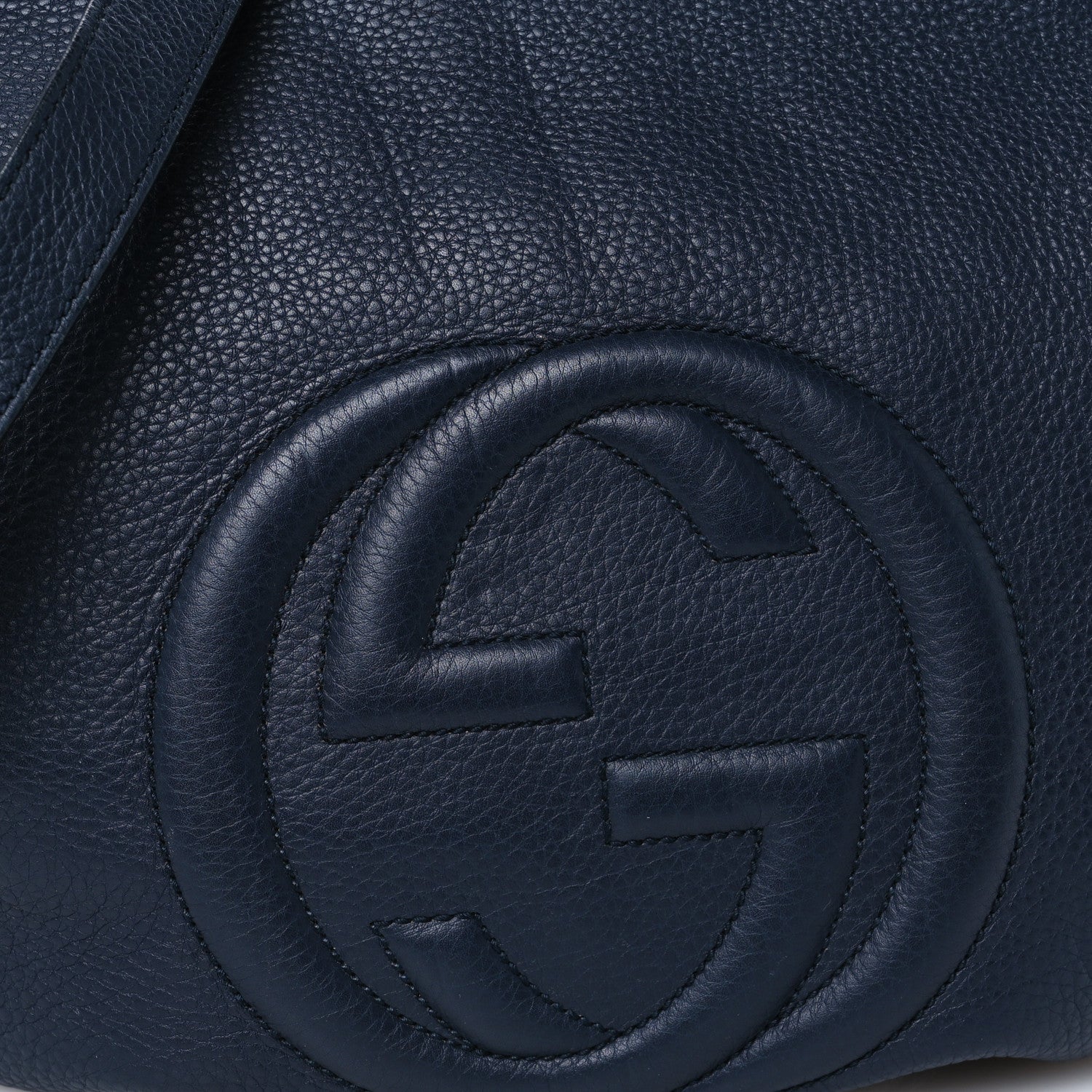 Gucci Pebbled Calfskin Medium Soho Hobo Blue 8 of 10