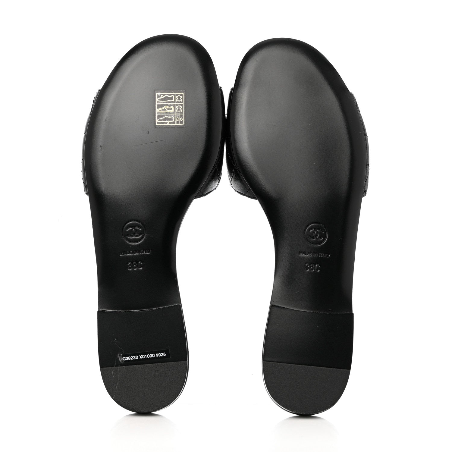 Chanel Lambskin Quilted CC Turnlock Sandals 38 Black 5 of 9