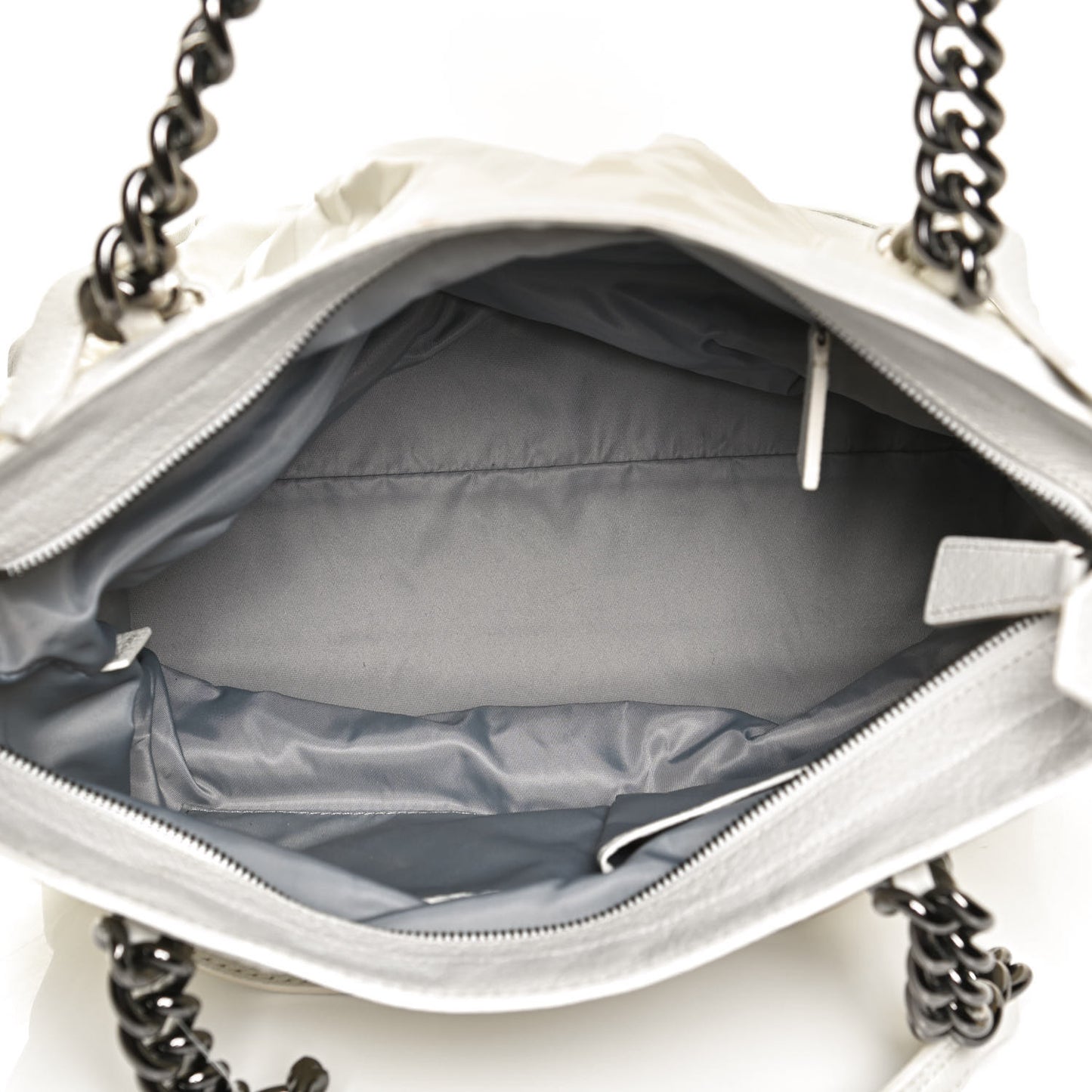 Nylon Beat Check Shoulder Bag White