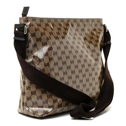 Gucci Crystal Monogram Large Flat Messenger Bag Dark Brown 2 of 14