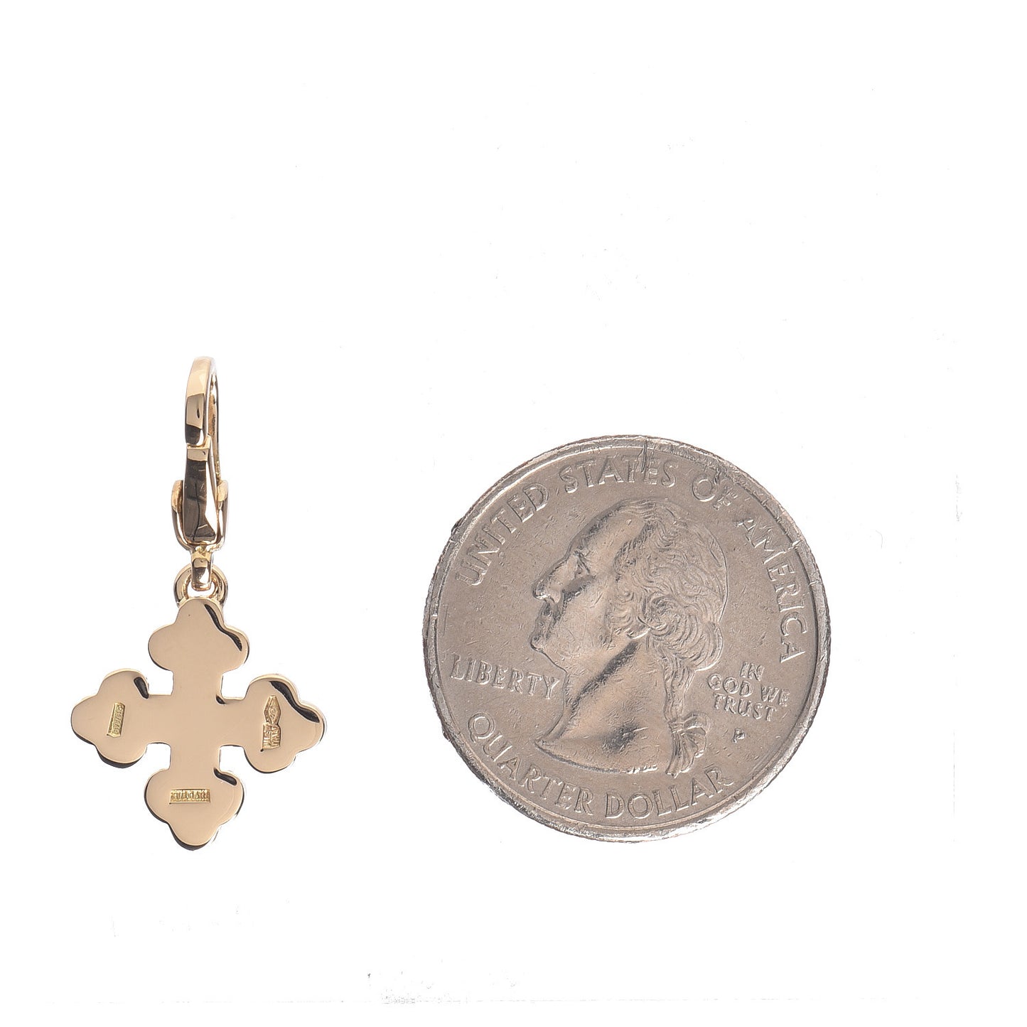18K Yellow Gold Cross Charm Pendant