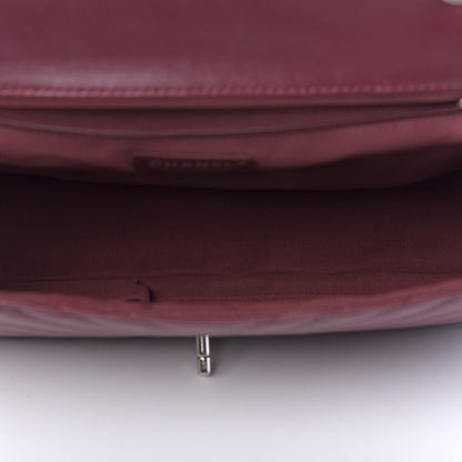 Chanel Lambskin Chevron Quilted Large Surpique Flap Dark Red 5 of 11