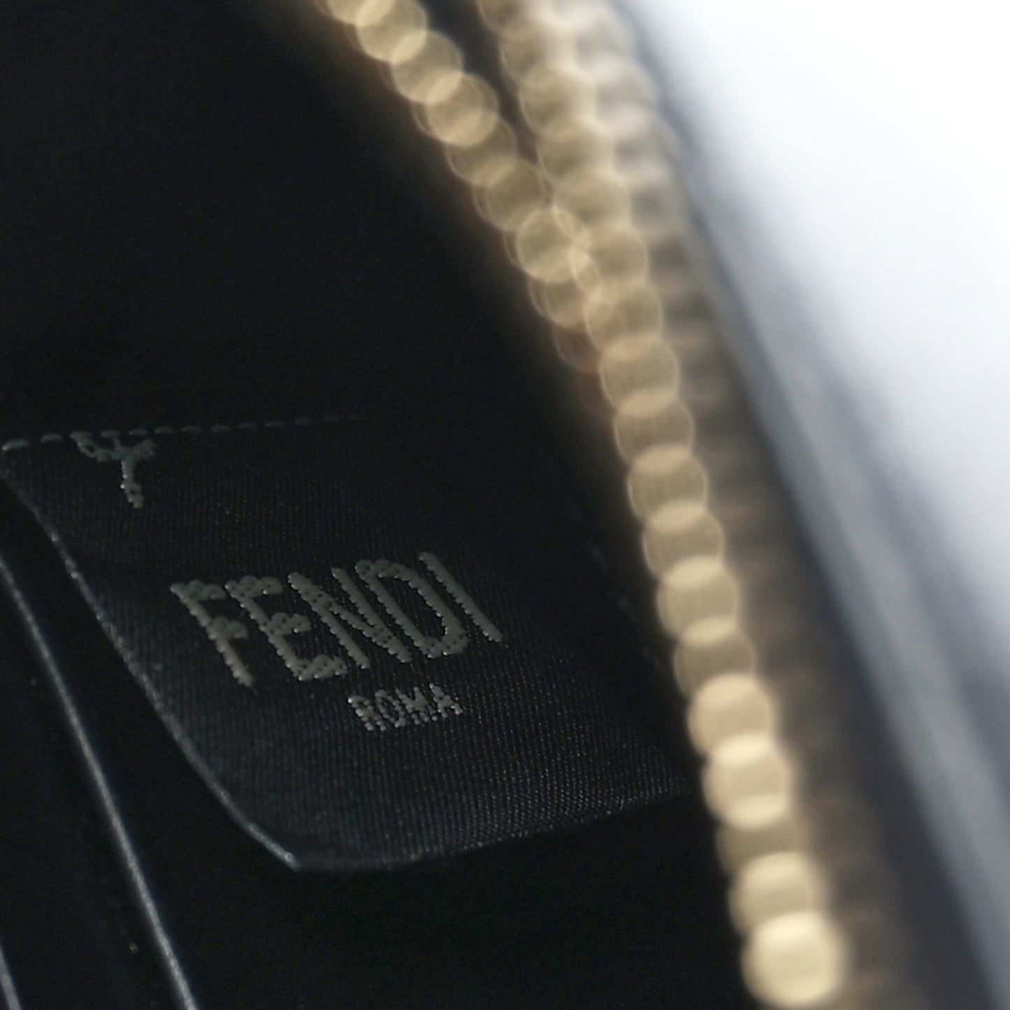 Vitello Cruise F is Fendi Bi-Color FF 1974 Embossed Medium Envelope Wallet On Chain Black Maya