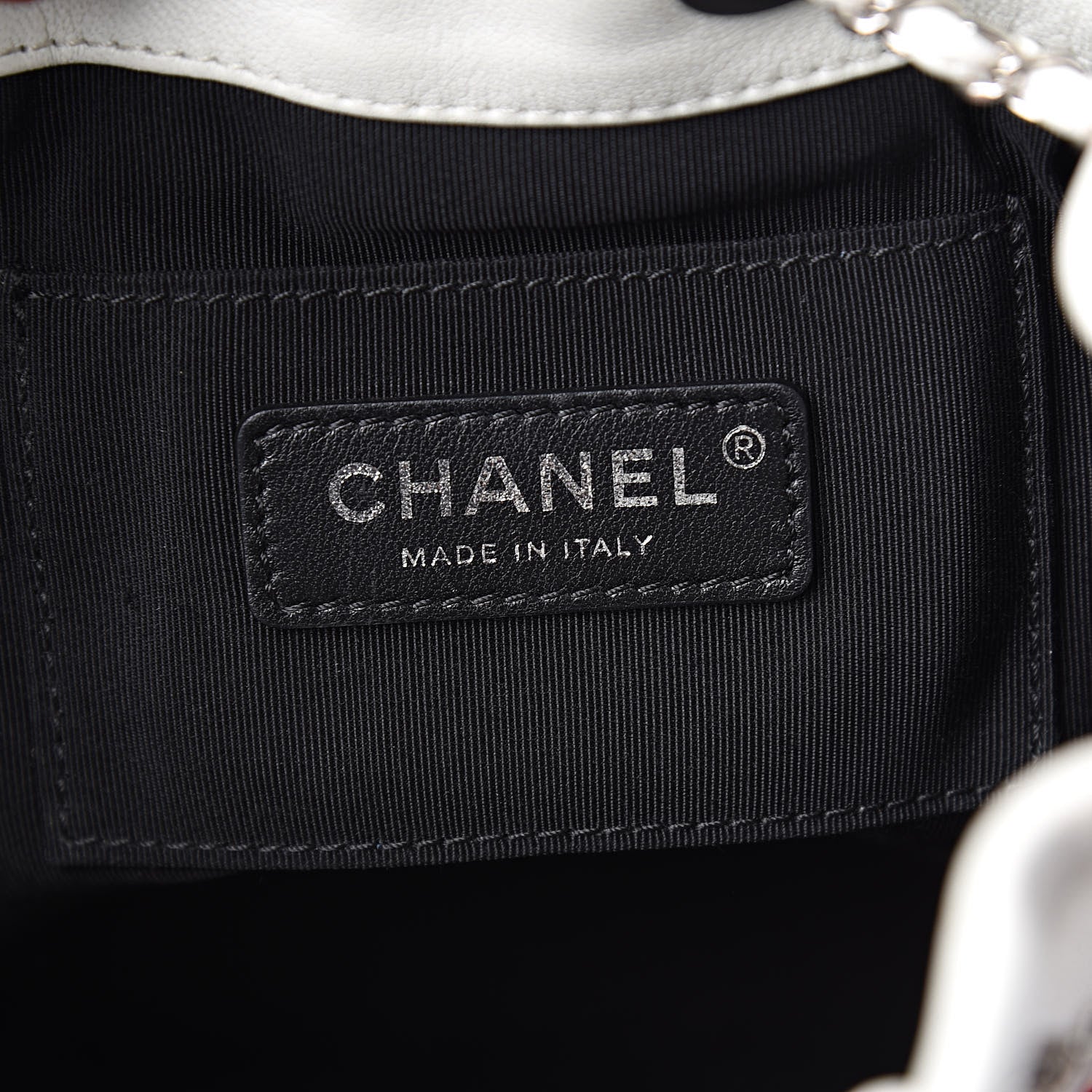 Chanel Lambskin Quilted Cuba Drawstring Tote Red White Blue 7 of 12