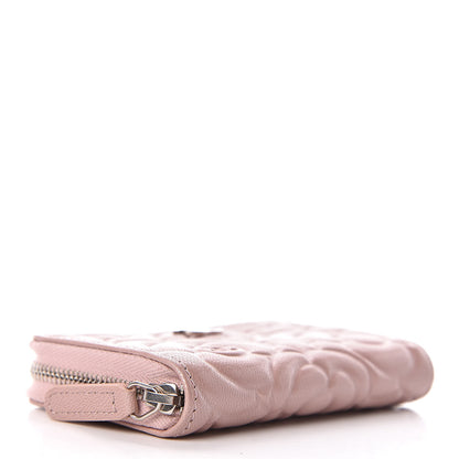 Chanel Goatskin Camellia Embossed Zip Coin Purse Light Pink 4 of 8