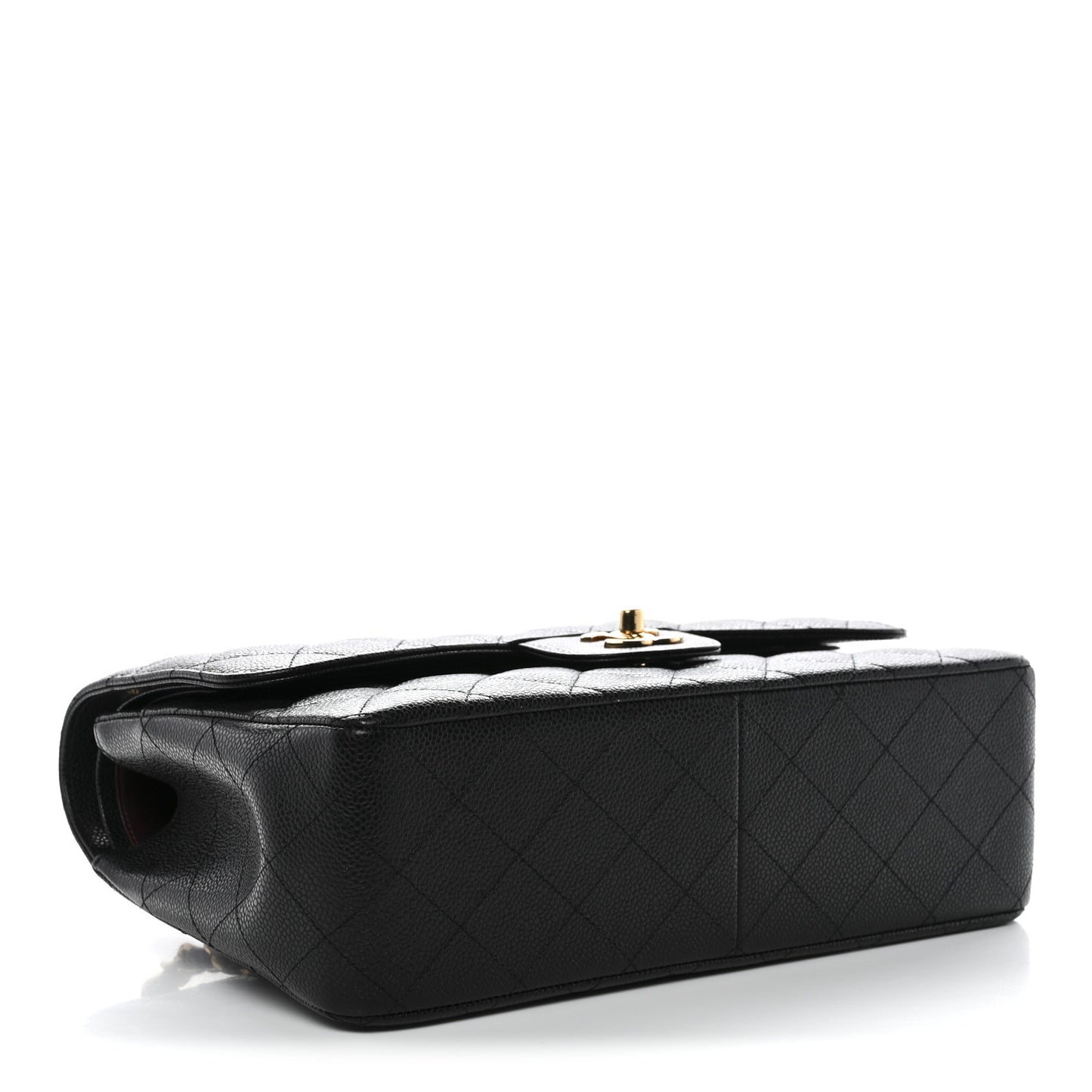 Caviar Quilted Jumbo Double Flap Black