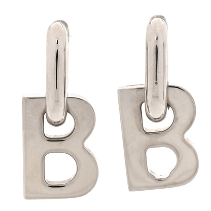 Balenciaga Metal B Chain Drop Earrings XS Silver 1 of 6