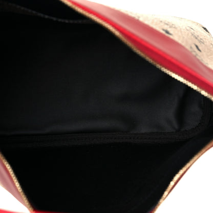 MCM Visetos Klara Crossbody Bag Beige Red 5 of 11