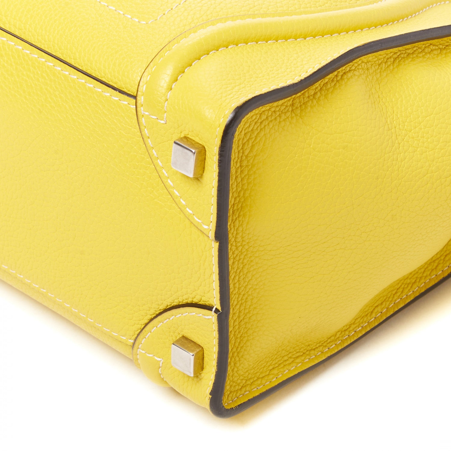 Celine Drummed Calfskin Micro Luggage Citron 5 of 10