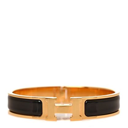 Hermes Enamel Narrow Clic Clac H Bracelet GM Black 1 of 5