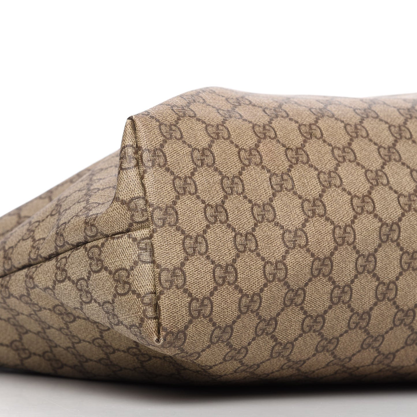 GG Supreme Monogram Large Zippered Shopping Tote Brown