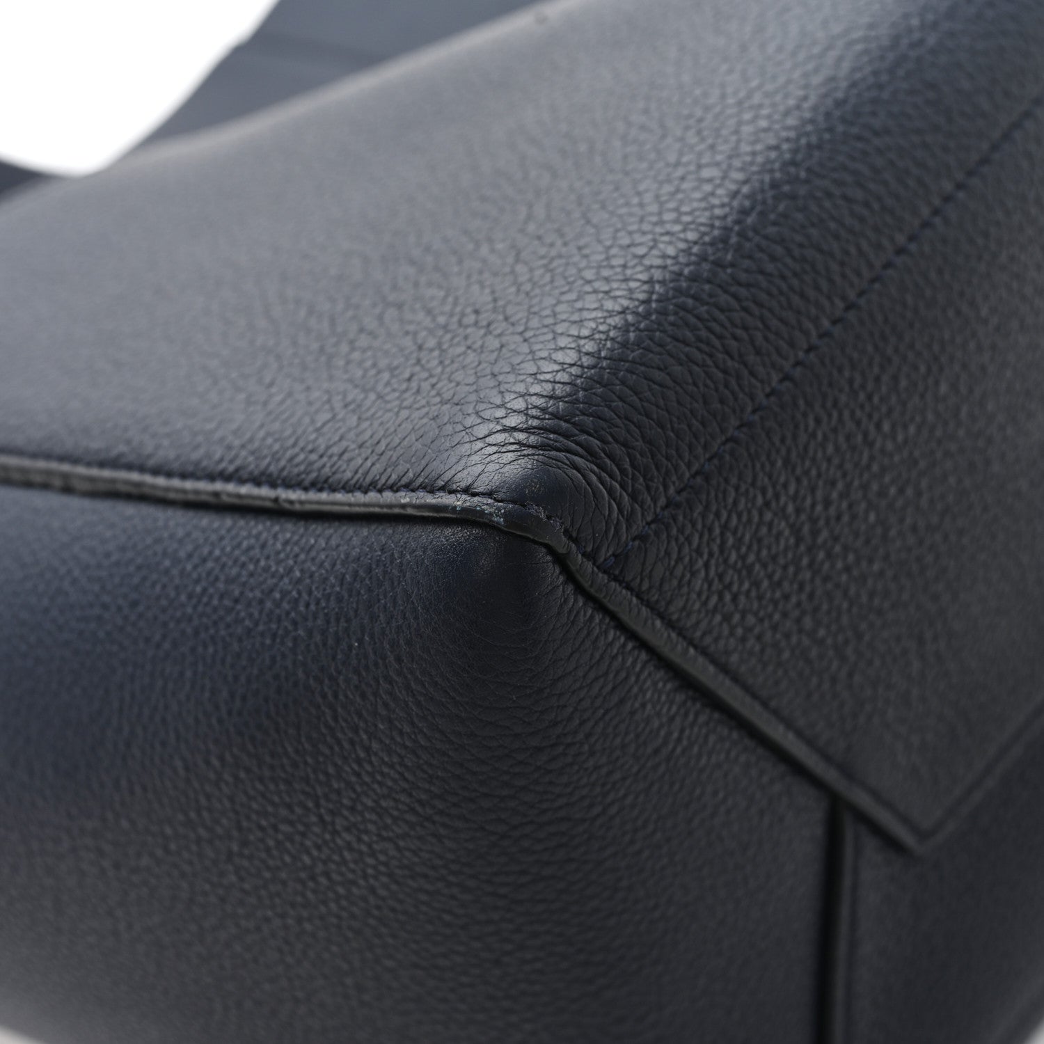 Celine Soft Grained Calfskin Sangle Bucket Bag Navy Blue 9 of 10