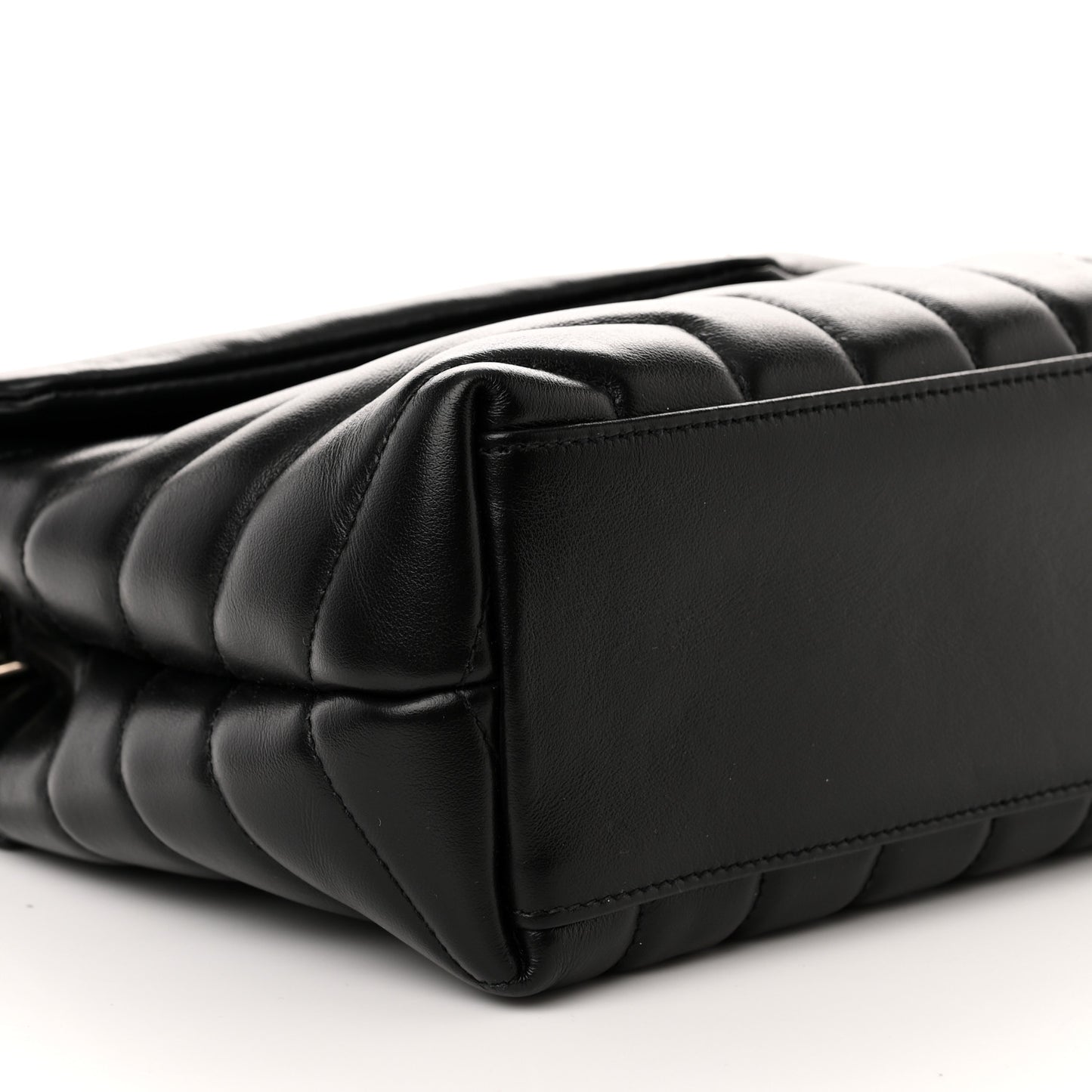 Calfskin Y Quilted Monogram Small Loulou Chain Satchel Black