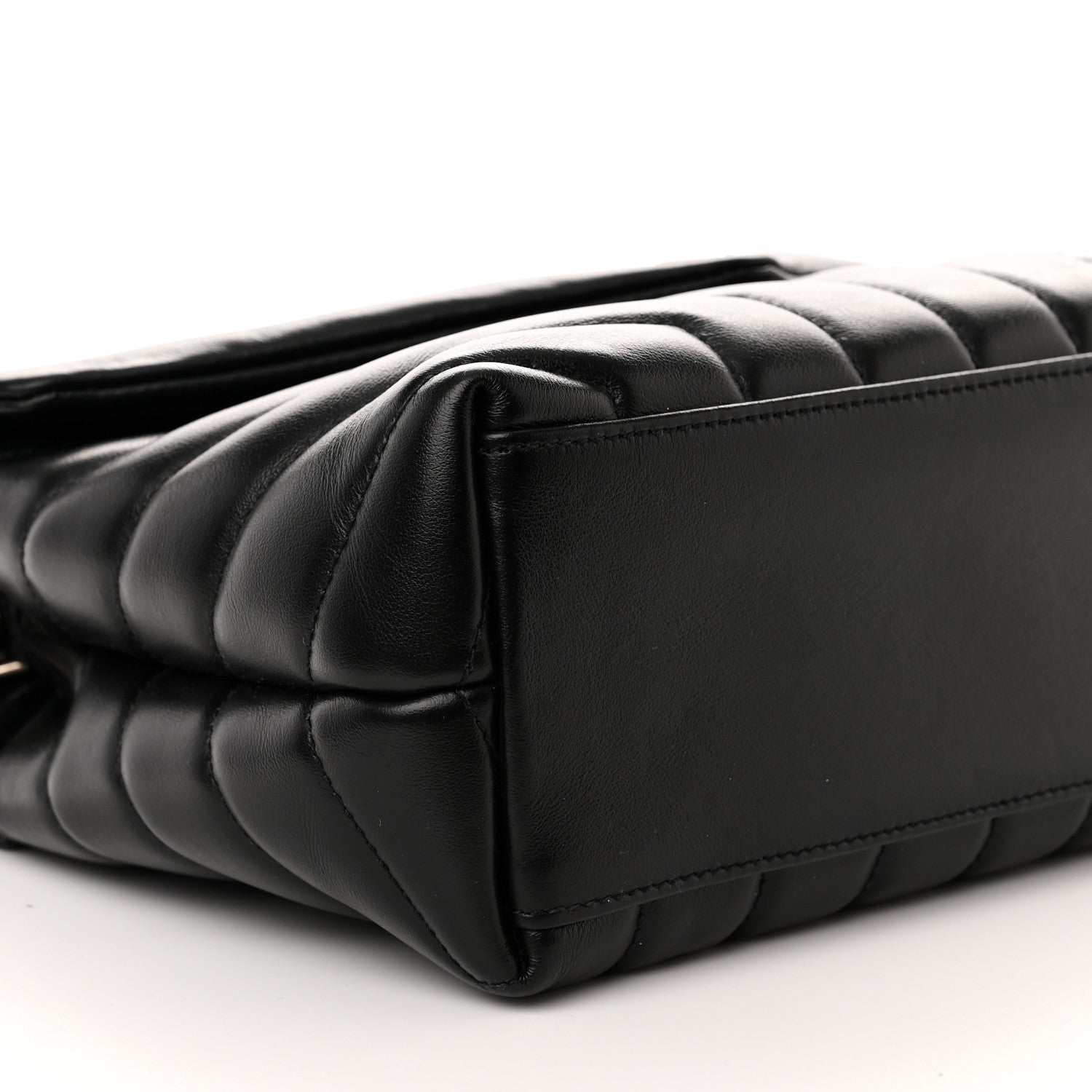 Saint Laurent Calfskin Y Quilted Monogram Small Loulou Chain Satchel Black 9 of 11