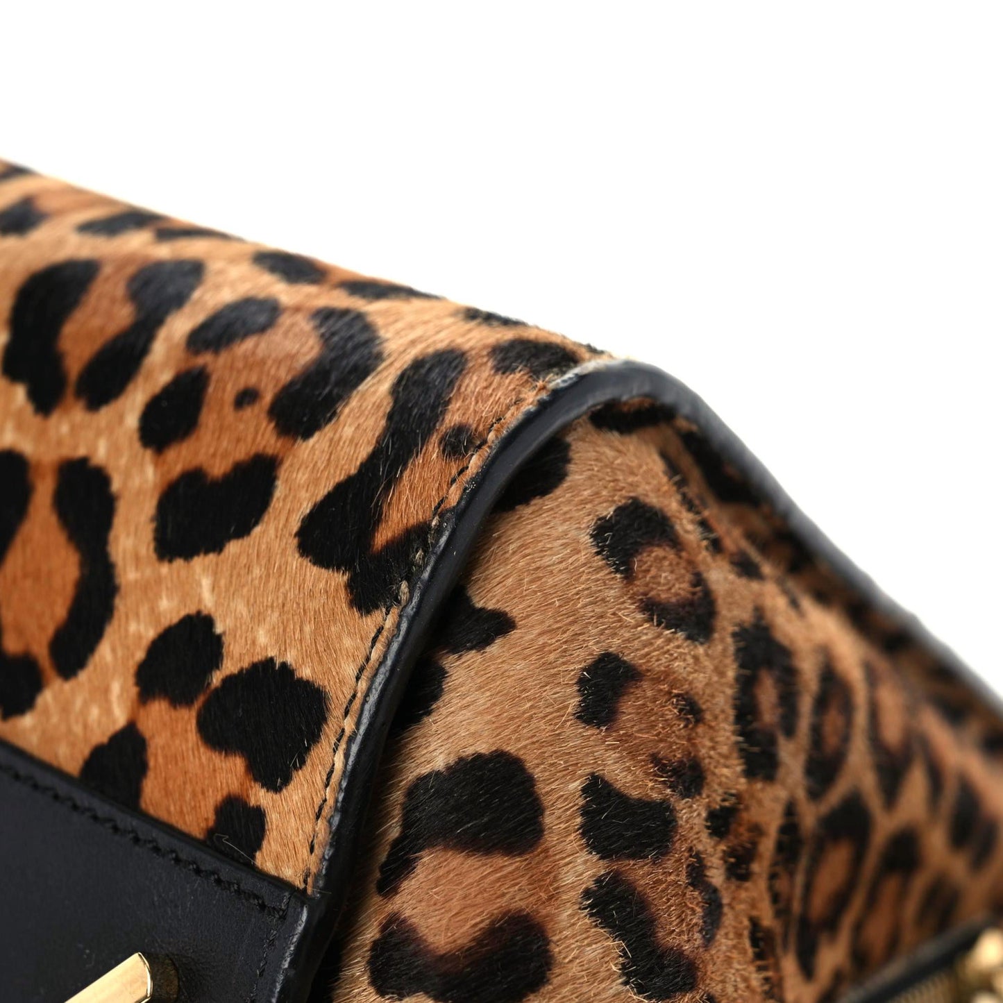 Calfskin Pony Hair Small Hammock Shoulder Bag Black