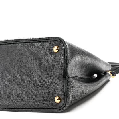 Prada Saffiano Cuir Medium Double Bag Black 9 of 9