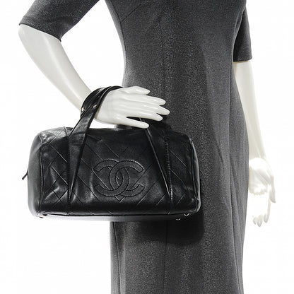 Chanel Calfskin CC Chevron All Day Long Boston Black 2 of 7