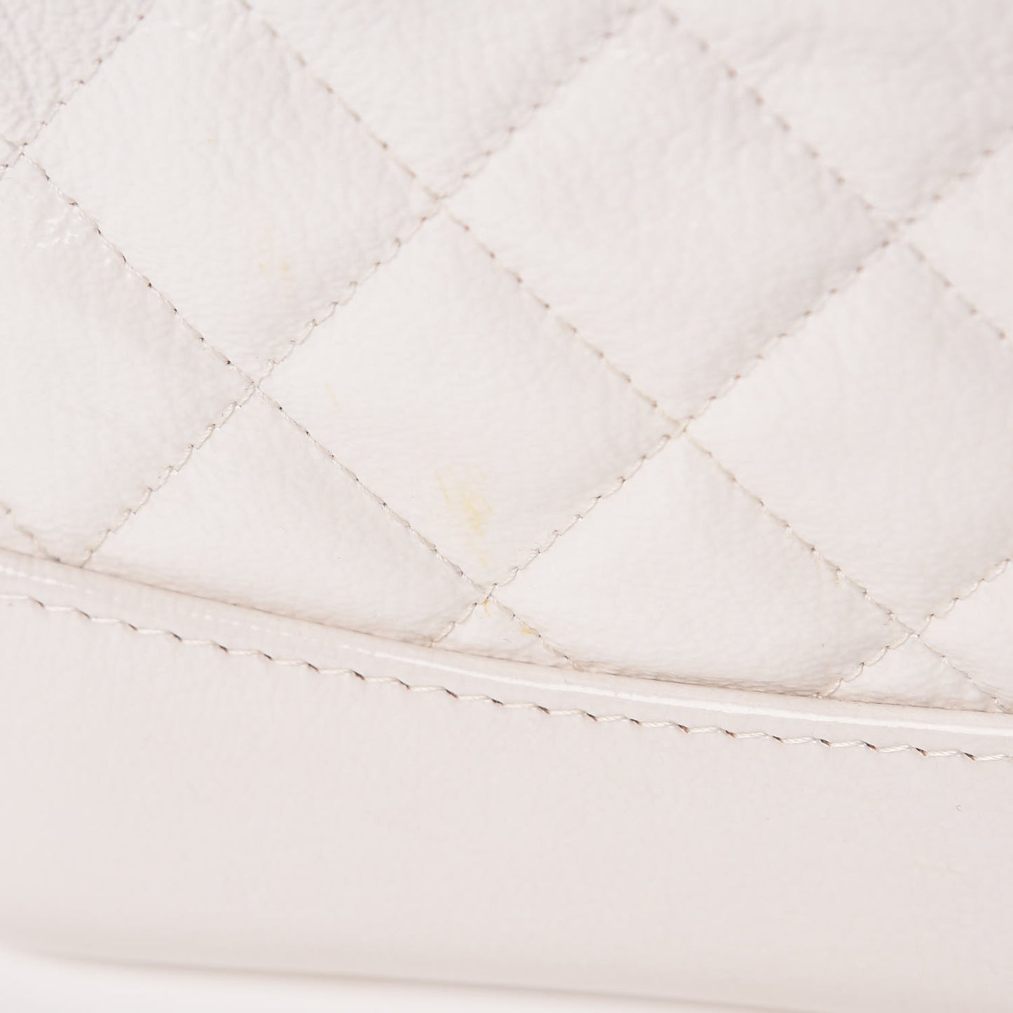Patent Goatskin Quilted Small Gabrielle Backpack White