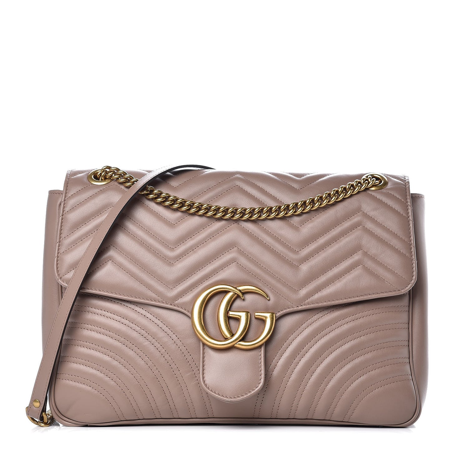 Calfskin Matelasse Heart Large GG Marmont Shoulder Bag Porcelain Rose