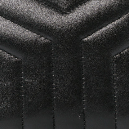 Saint Laurent Calfskin Y Quilted Monogram Mini Loulou Bowling Bag Black 9 of 11