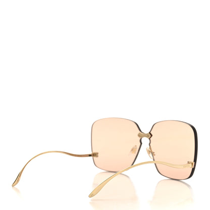 Gucci Acetate Metal Rimless Square Sunglasses GG0355S Gold 4 of 8