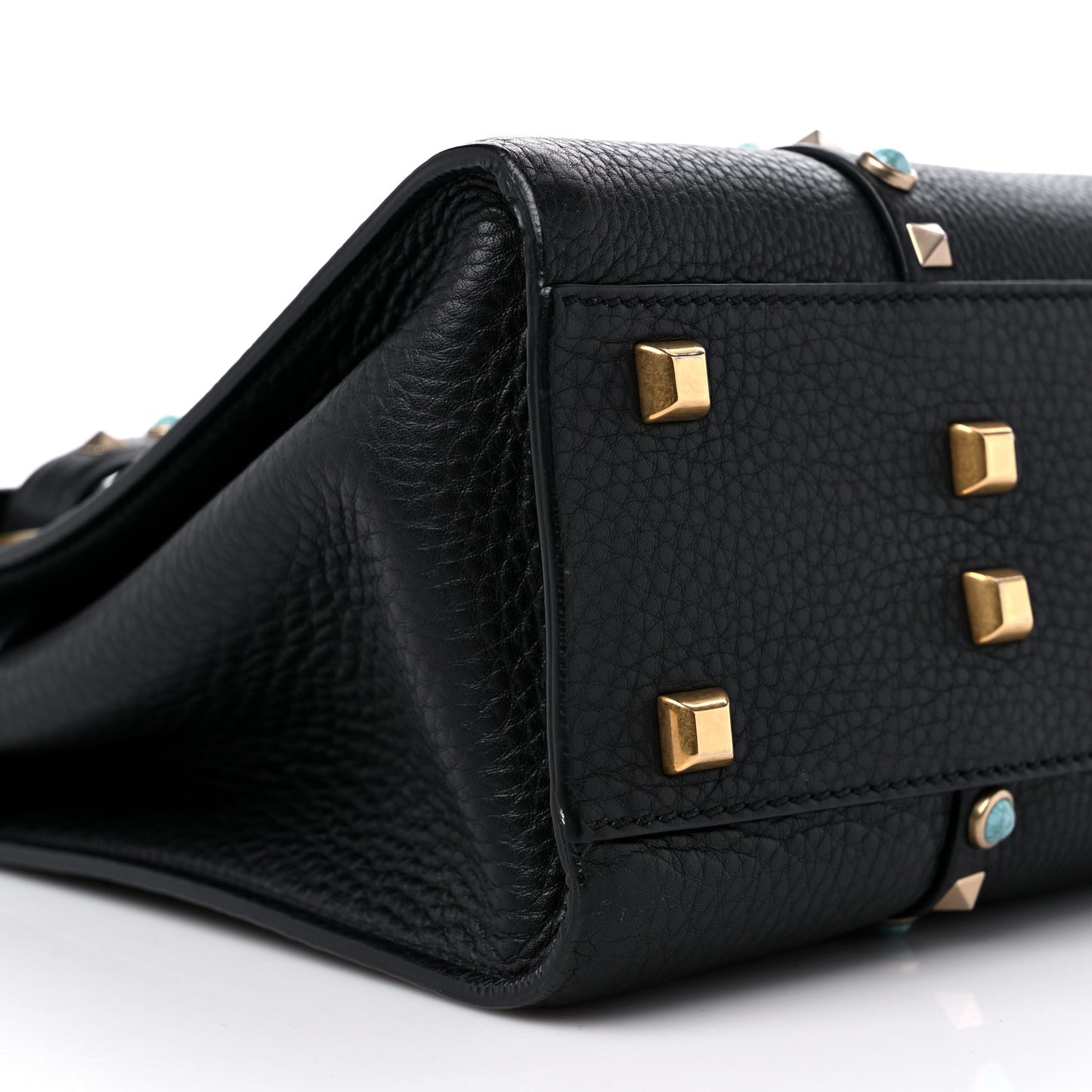 Alce Calfskin My Rockstud Rolling Frame Bag Black