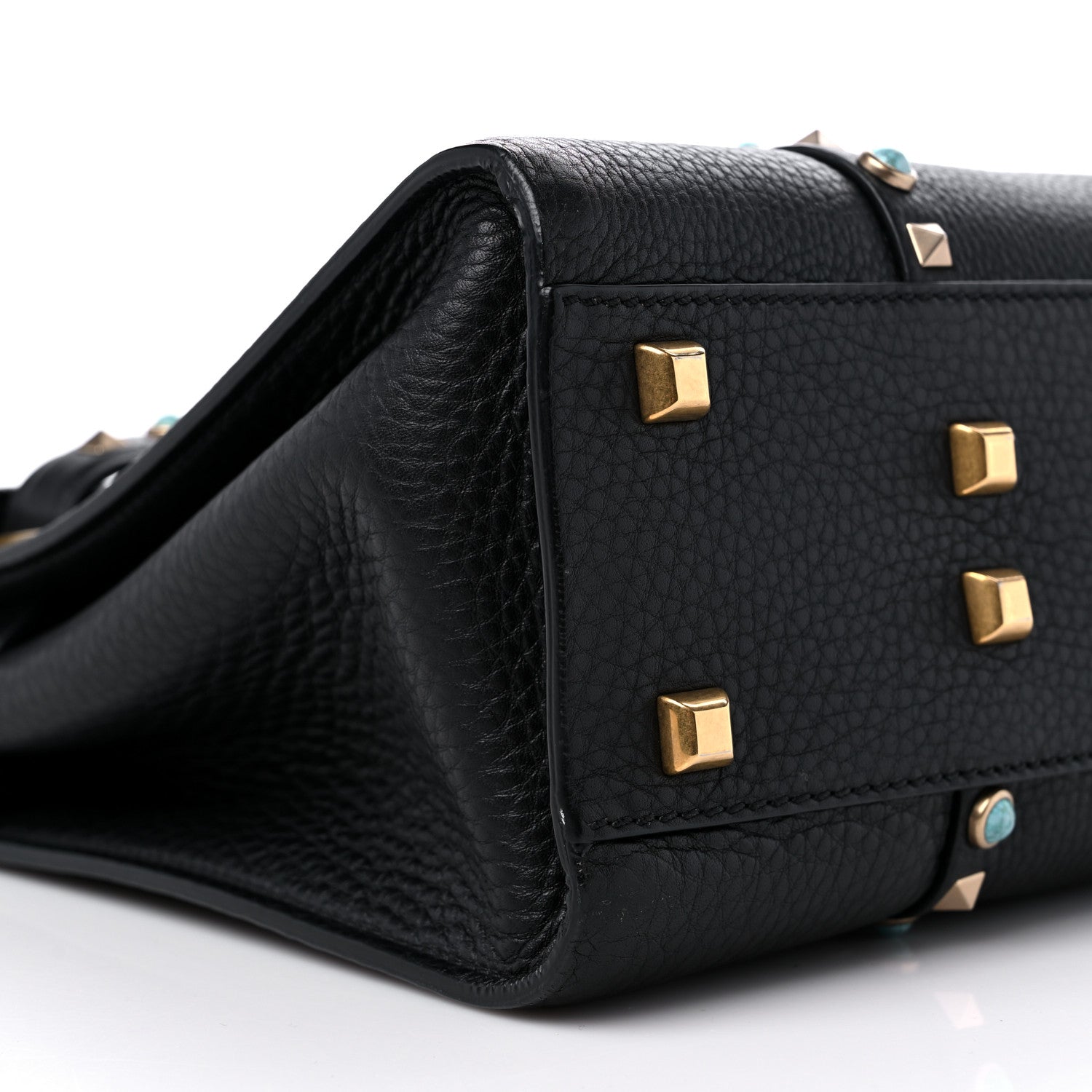 Valentino Garavani Alce Calfskin My Rockstud Rolling Frame Bag Black 7 of 8