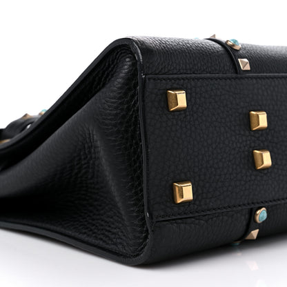 Valentino Garavani Alce Calfskin My Rockstud Rolling Frame Bag Black 7 of 8