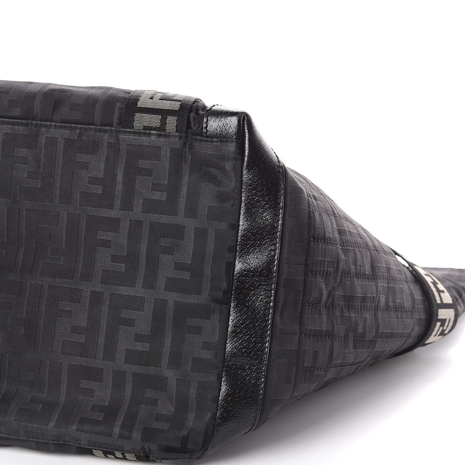 Fendi Zucca Cinghiale Large Zip Code Shopping Tote Black 8 of 10