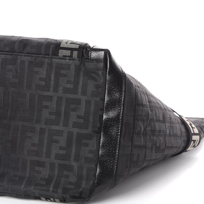 Fendi Zucca Cinghiale Large Zip Code Shopping Tote Black 8 of 10