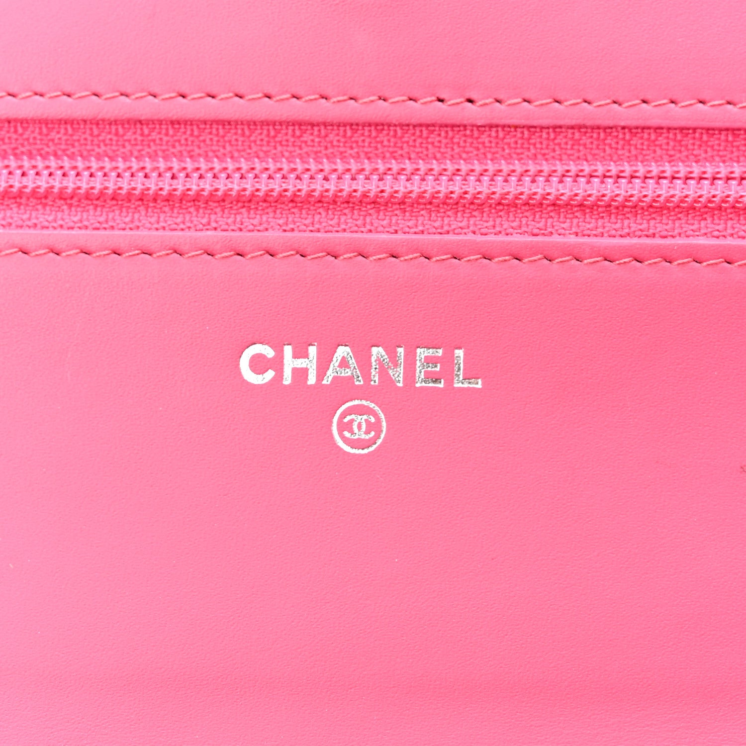 Chanel Patent Quilted Wallet On Chain WOC Fuchsia 6 of 12