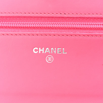 Chanel Patent Quilted Wallet On Chain WOC Fuchsia 6 of 12