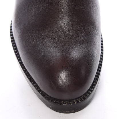 Louis Vuitton Calfskin Embossed Monogram Knee High Riding Boots 37 Brown 14 of 15