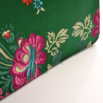 Gucci Jacquard Floral Medium Sylvie Top Handle Bag Green Multicolor Black 10 of 16