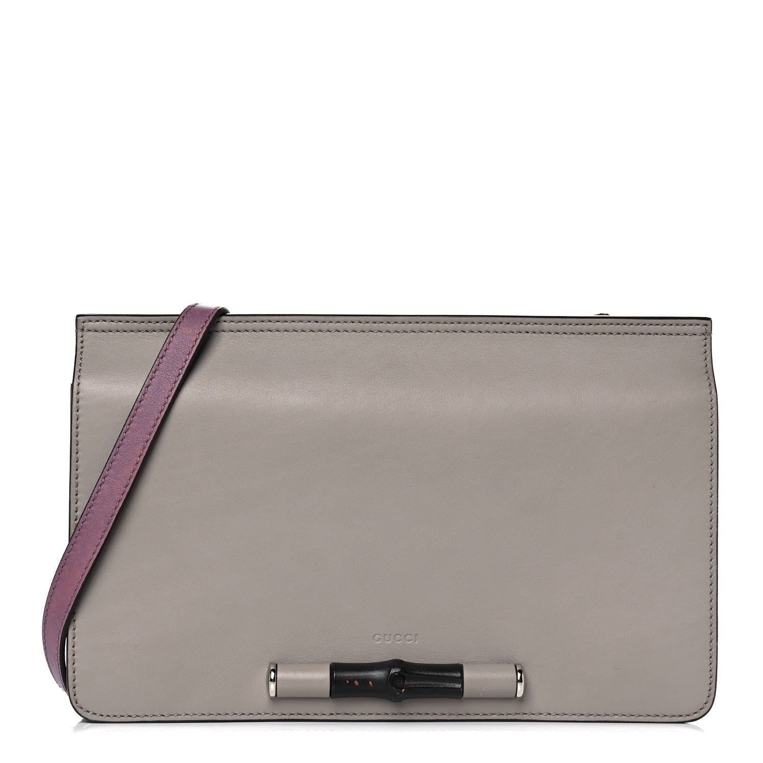 Gucci Calfskin Lady Bamboo Shoulder Bag Grey 1 of 10