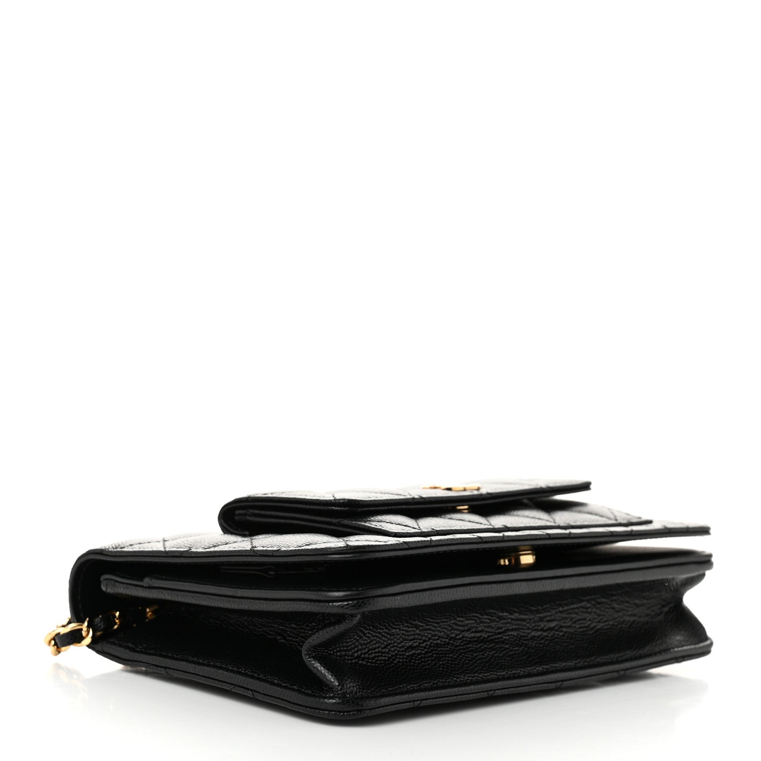 Chanel Caviar Quilted Pocket Clutch With Chain WOC Black 4 of 13