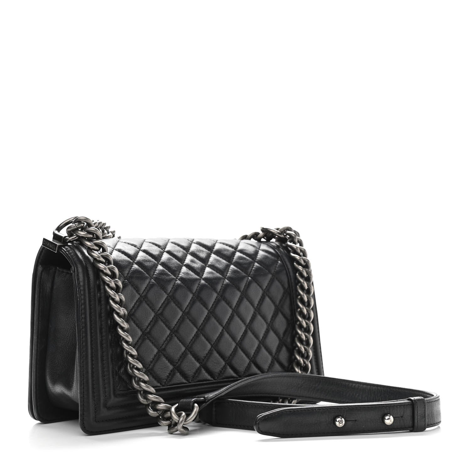 Chanel Lambskin Quilted Medium Boy Flap Black 3 of 15
