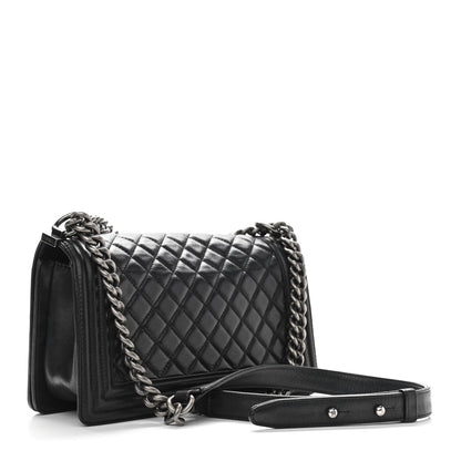 Chanel Lambskin Quilted Medium Boy Flap Black 3 of 15