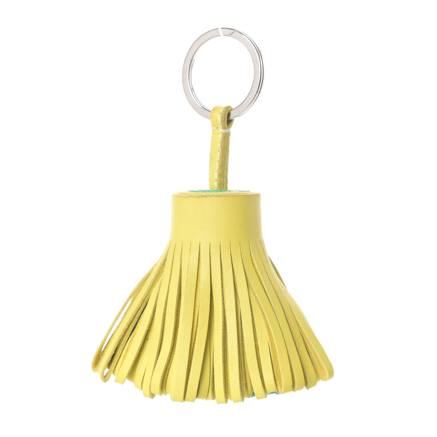 Lambskin Bi-Color Carmen Tassel Key Holder Lime Menthe