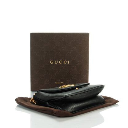 Gucci Pebbled Calfskin Small 1973 Chain Shoulder Bag Black 4 of 7