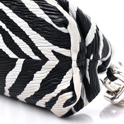 Bottega Veneta Nappa Zebra Print The Pouch Chain White Black 9 of 14