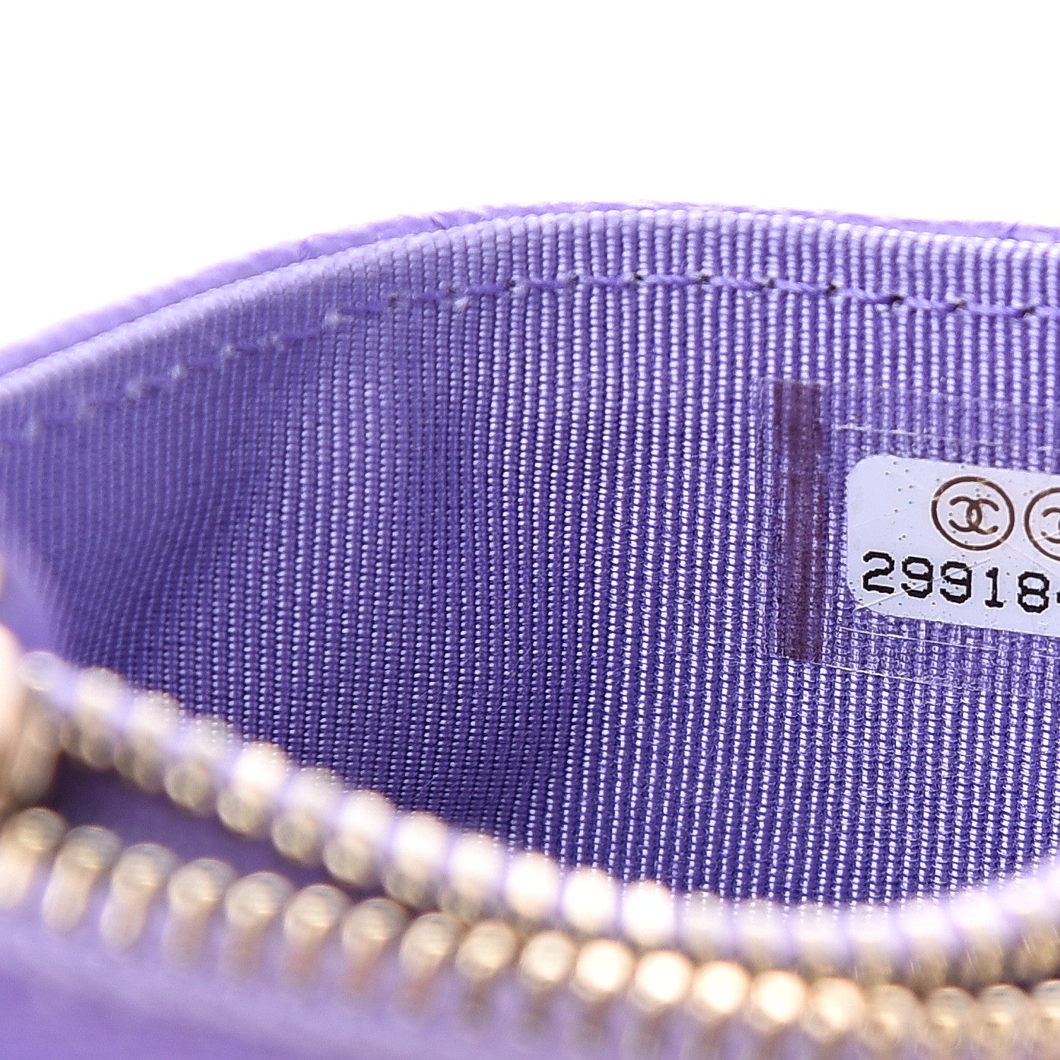 Chanel Caviar Quilted CC Zip Card Holder Purple 6 of 7