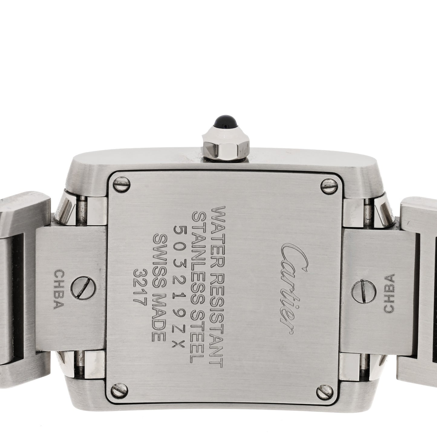 Stainless Steel Diamond 20mm Tank Francaise Quartz Watch