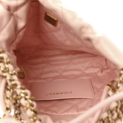 Chanel Shiny Calfskin Quilted Mini Chanel 22 Light Pink 5 of 10