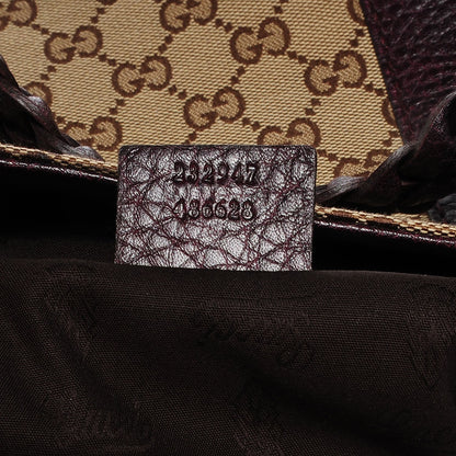 Gucci Monogram Medium Bamboo Bar Tote Bordeaux 6 of 9